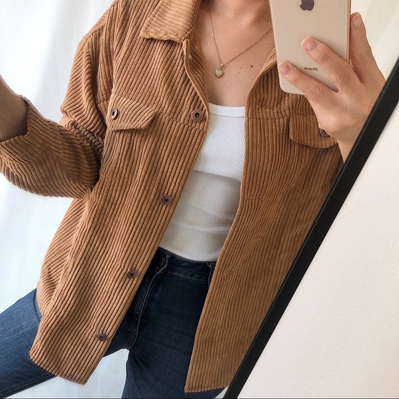 The Luxe Corduroy Shirt-Jacket — Camel - Picture 5 of 10